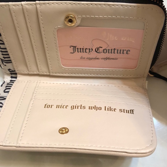 Juicy Couture Black Beige Spring Fling MultiCompartment Bifold Wallet NWT - Picture 9 of 16